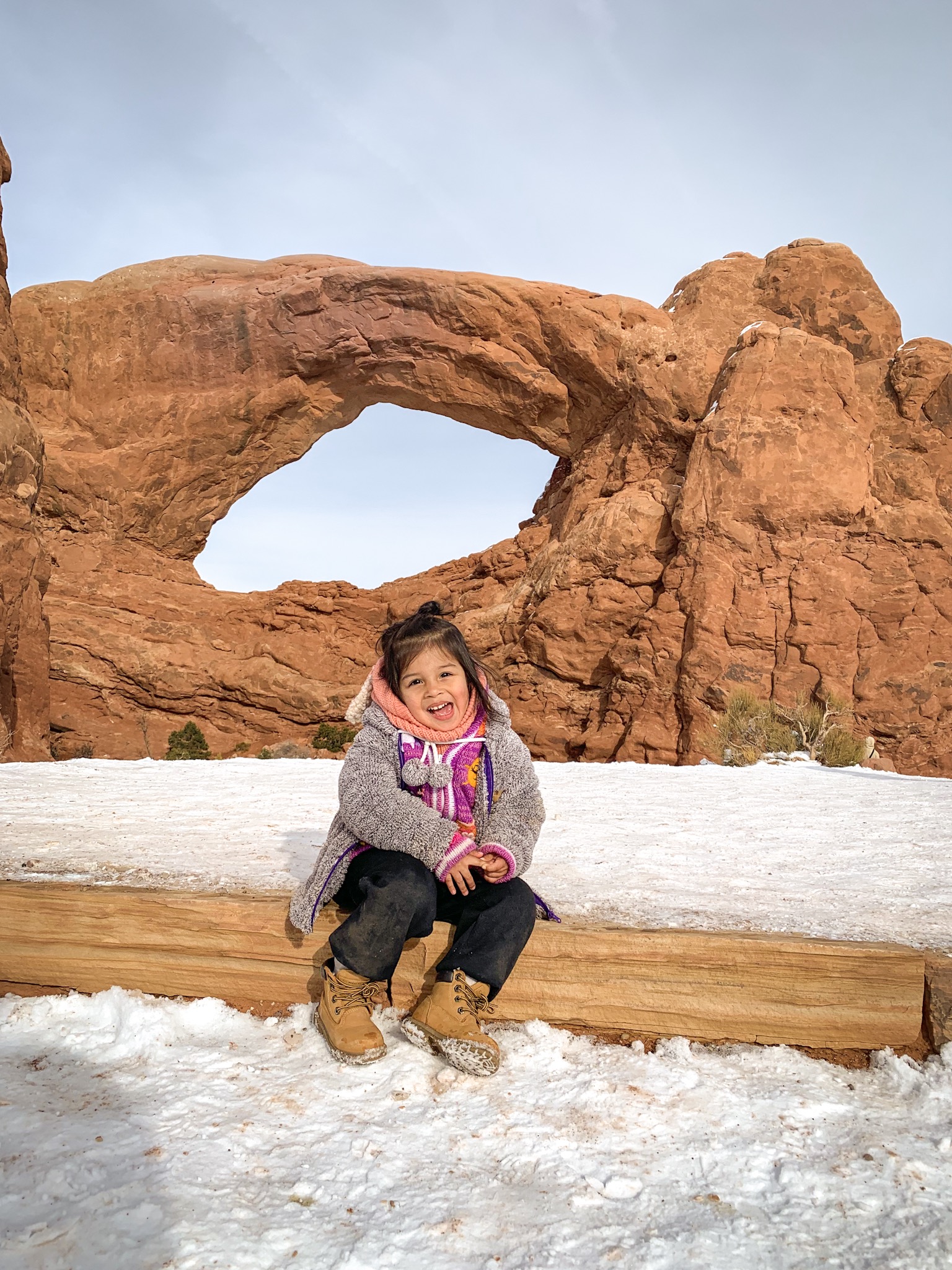 Guía para visitar Arches National Park en invierno, y en familia